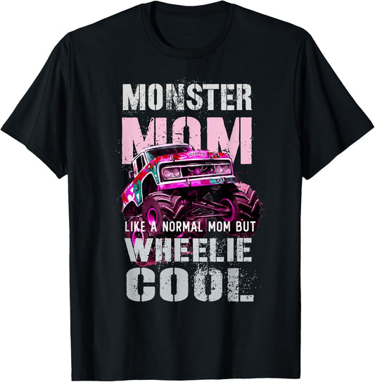 Vintage MONSTER MOM Like Normal Regular Mama of Birthday Boy T-Shirt