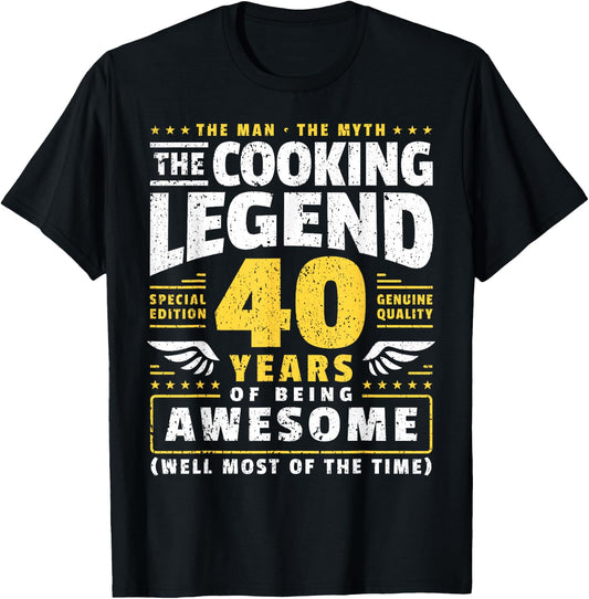 40th Birthday Cook 40 Years Old Chef T-Shirt