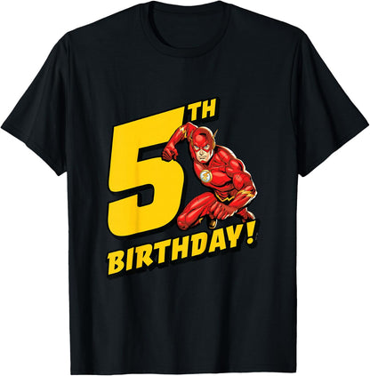 Kids The Flash 5th Birthday T-Shirt