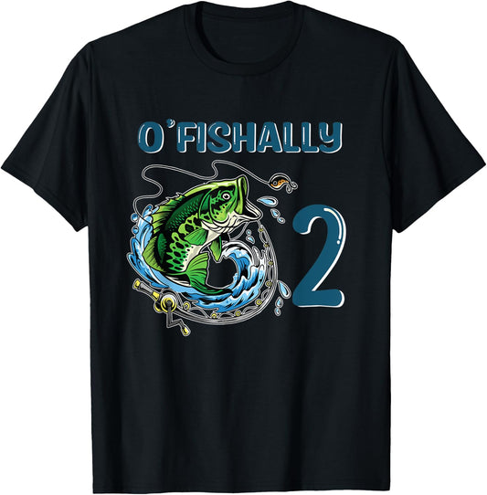 O-Fishally 2 Years Old Fisherman 2nd Birthday Fishing T-Shirt