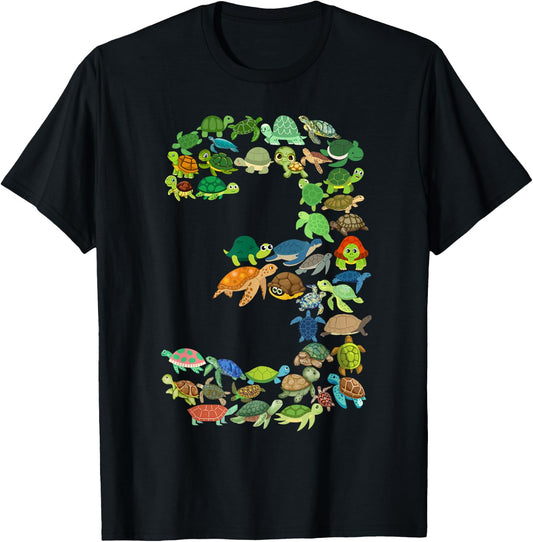 Toddler 3rd Birthday Sea Turtle Tortoise Themed 3 Year Old T-Shirt