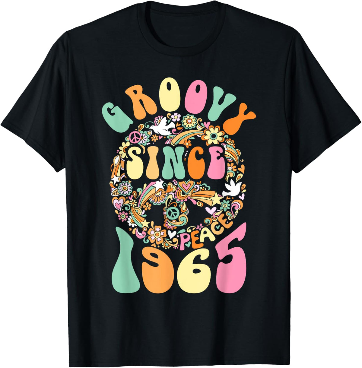 Groovy Since 1965 Peace For Vintage Birthday Party 60s 70s T-Shirt