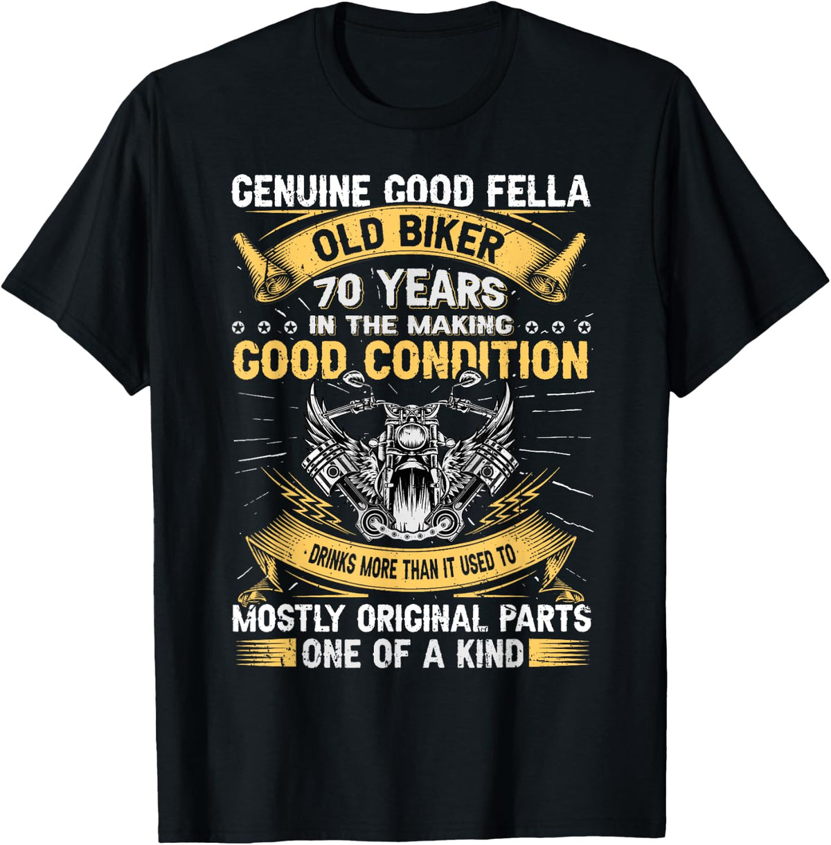 Old Biker 70 Years In The Making 70th Birthday Biker T-Shirt