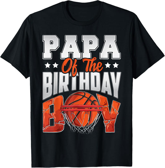 Papa basketball birthday Boy Family Baller b-day Party T-Shirt