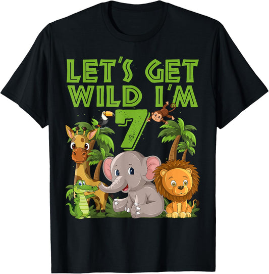 7 Year Old Zoo Birthday Safari Jungle Animal 7th B-day T-Shirt