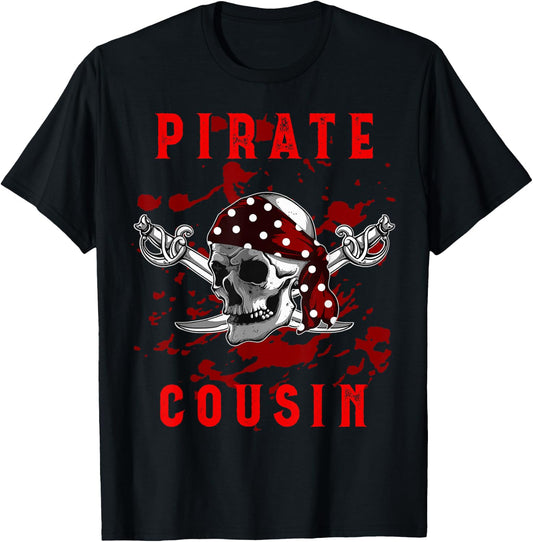 Pirate Cousin Cool Skeleton Family Birthday Squad Party T-Shirt