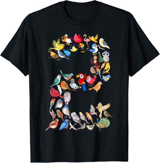 Toddler 2nd Birthday Birds Themed 2 Year Old Kids Bird Lover T-Shirt