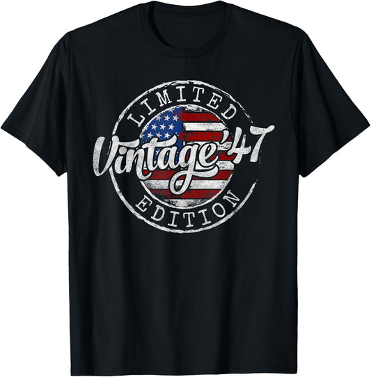 Vintage 1947 78th Birthday Gifts Women 78 Year Old T-Shirt