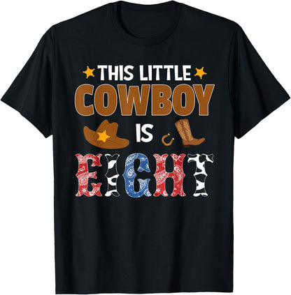 Eight Year Old Cowboy 8th Birthday Party Western Rodeo Theme T-Shirt