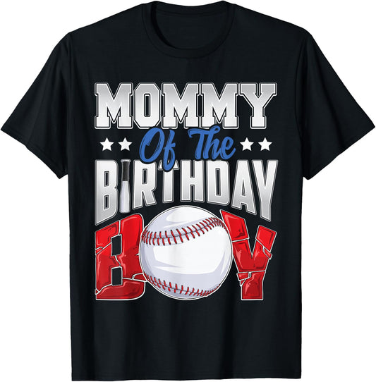 Mommy Baseball birthday Boy Family Baller b-day Party T-Shirt