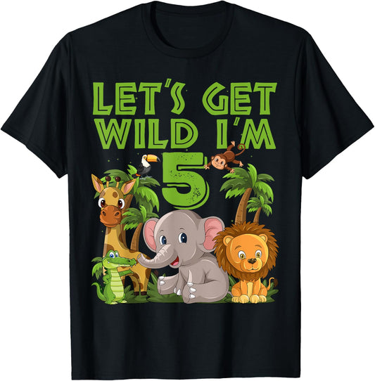 5 Year Old Zoo Birthday Safari Jungle Animal 5th B-day T-Shirt