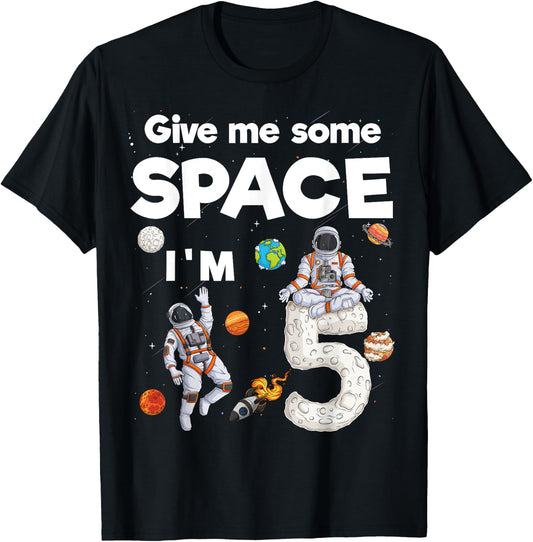 Outer Space Astronaut Planets Five Year Old 5th Birthday T-Shirt