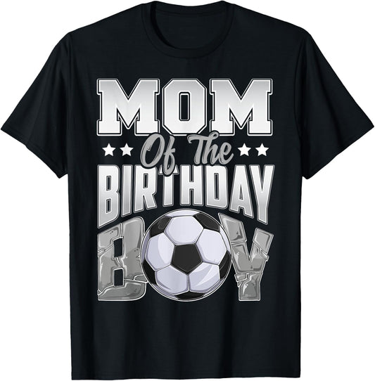 Mom Soccer birthday Boy Family Baller b-day Party T-Shirt