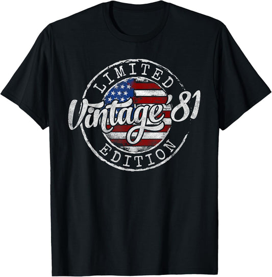 Vintage 1981 44th Birthday Gifts Women 44 Year Old T-Shirt