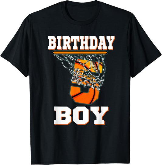 5 Years Old Basketball Boy 5th Birthday Party Celebration T-Shirt
