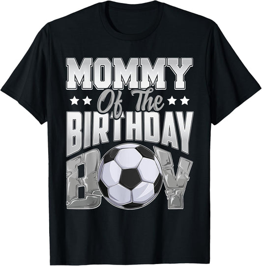 Mommy Soccer birthday Boy Family Baller b-day Party T-Shirt