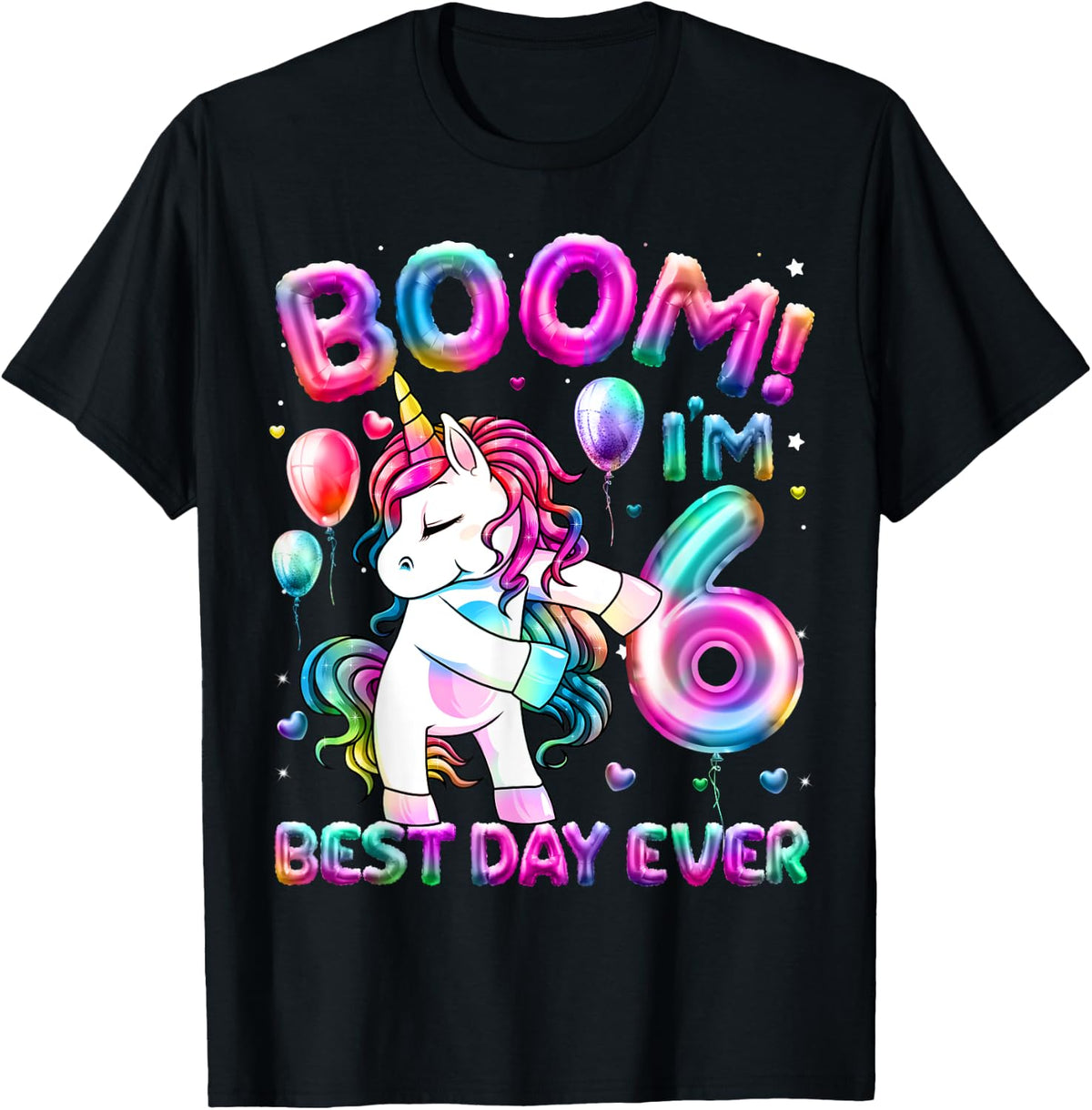 6 Years Old Flossing Unicorn Gifts 6th Birthday Girl Party T-Shirt