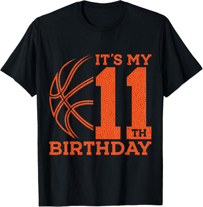 It's My 11th Birthday Basketball 11th Birthday T-Shirt