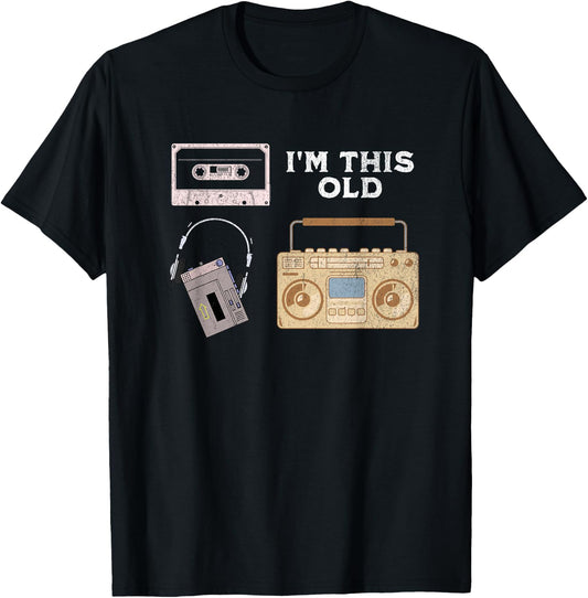 Vintage Funny Birthday I'm This Old Music Cassette T-Shirt