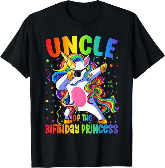 Uncle of the Birthday Princess Girl Dabbing Unicorn T-Shirt