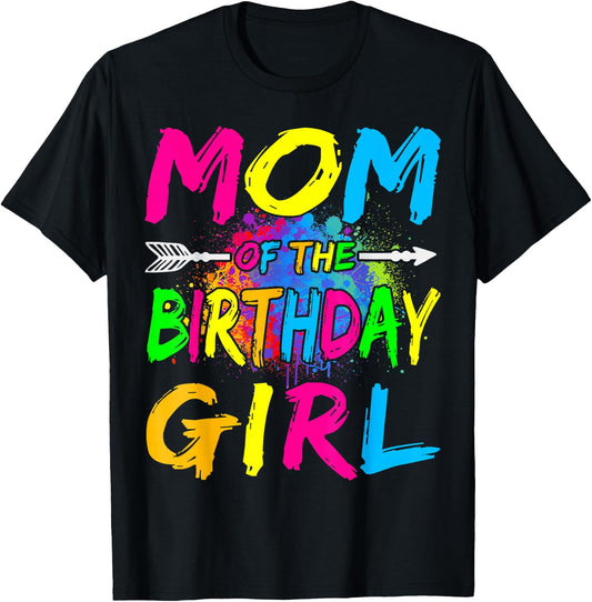 Mom of The Birthday Girl Retro 80's Party Shirt T-Shirt