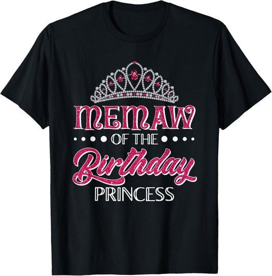 Memaw Of The Birthday Princess Girls Party Matching T-Shirt