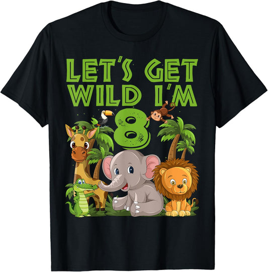 8 Year Old Zoo Birthday Safari Jungle Animal 8th B-day T-Shirt