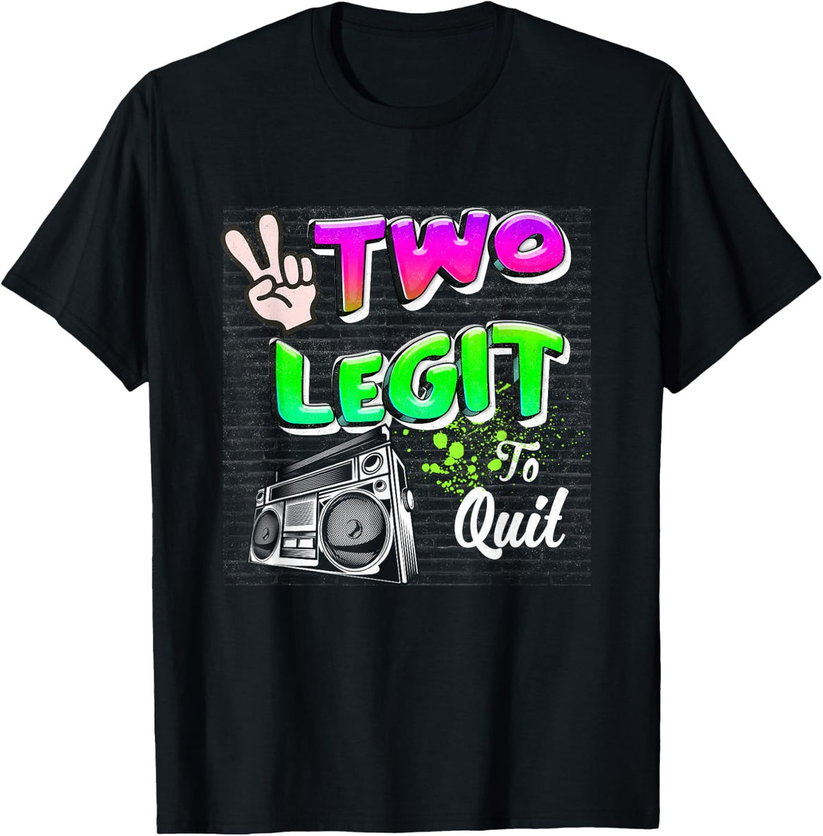 2nd Birthday Hip Hop Theme Two Legit To-Quit Born In 2021 T-Shirt
