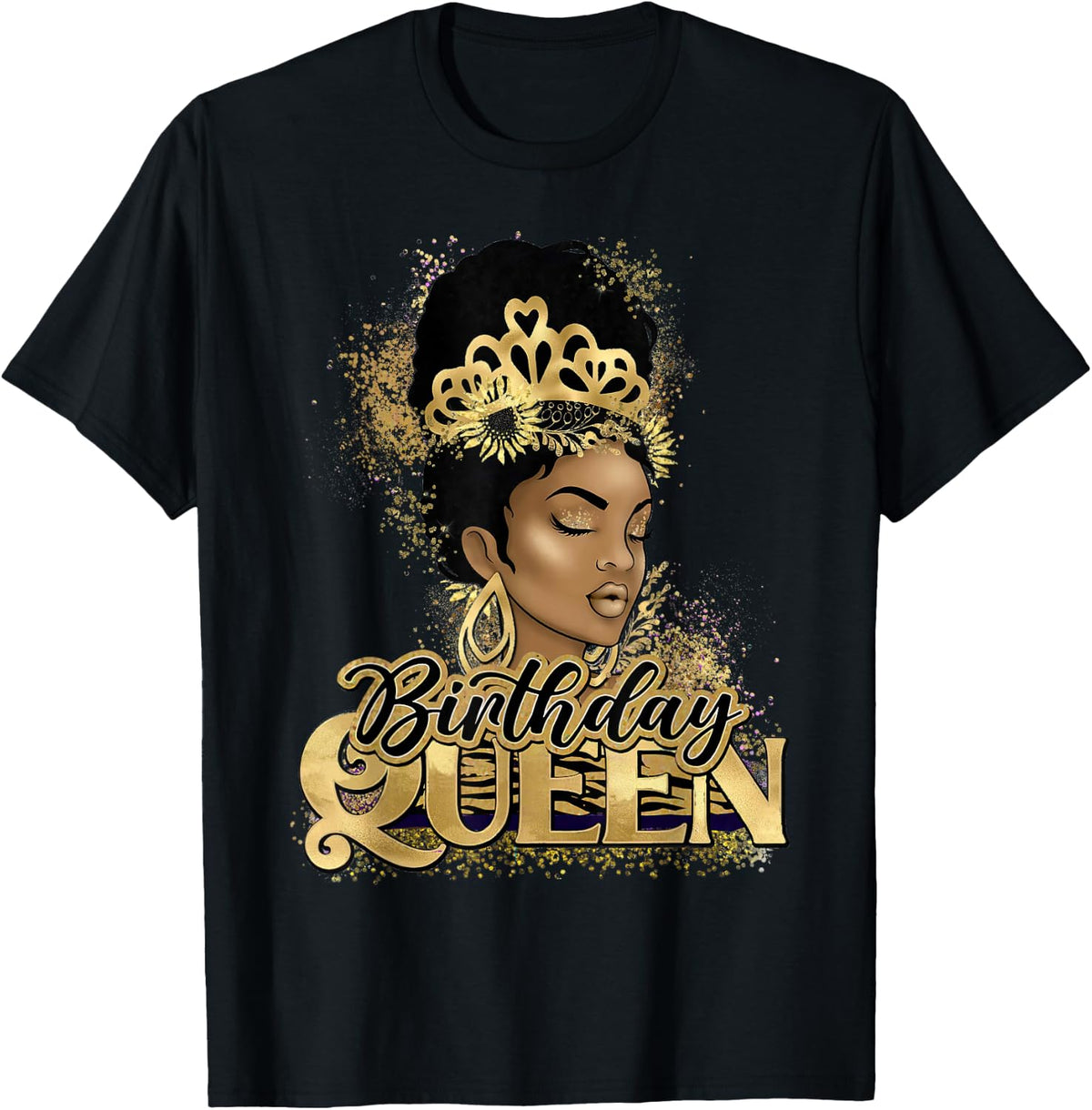Birthday Queen African American Black Woman T-Shirt
