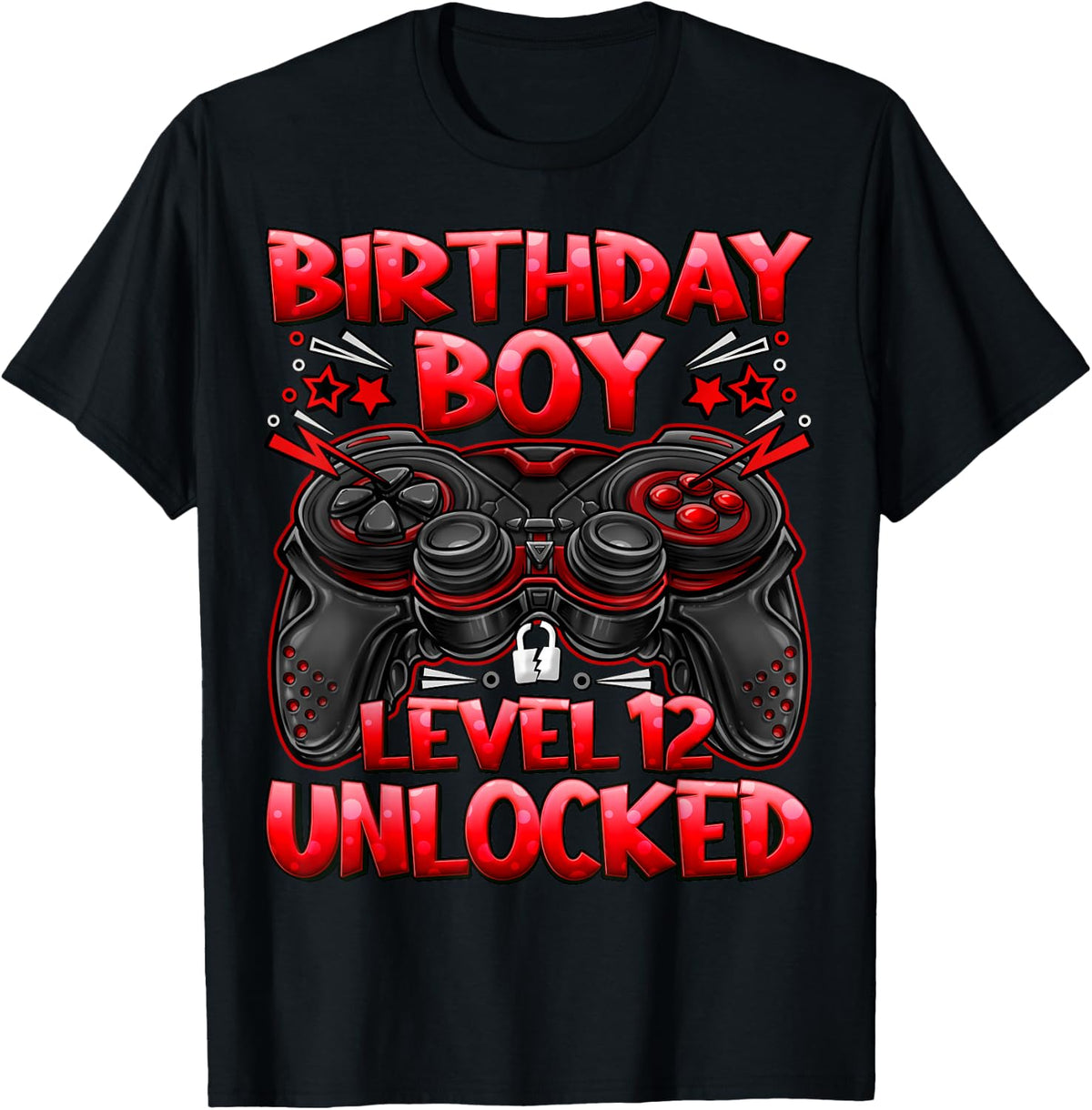 Birthday Boy Level 12 Unlocked 12th Birthday Gaming Gifts T-Shirt