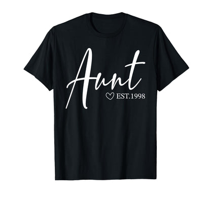 Womens Aunt Est 1998 Mothers Day | Birthday Clothing For T-Shirt