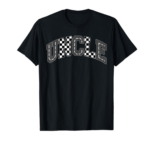 Uncle Racing Race Car Checkered Family Birthday Matching T-Shirt