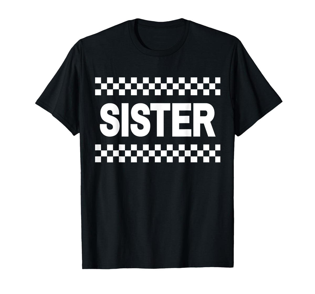 Sister Pit Crew Checkered Racing Car Birthday Party T-Shirt