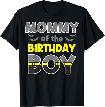Mommy Of The Birthday Boy Bat Family Party Theme Boys Gift T-Shirt