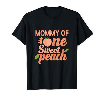 Mommy First Birthday One Sweet Peach Bday Family Matching T-Shirt