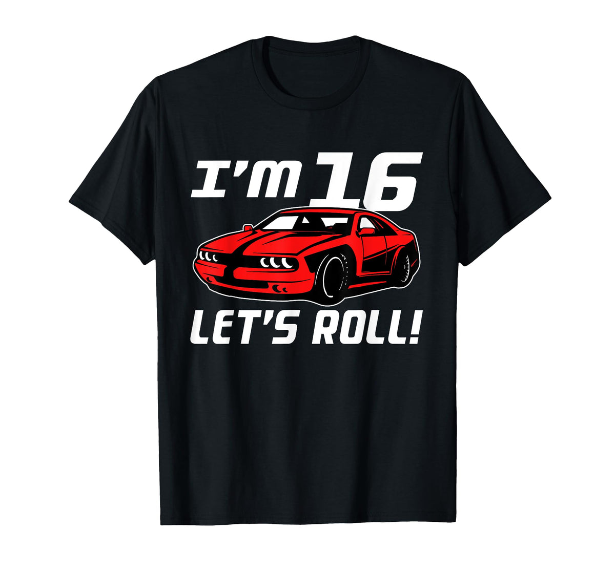 Funny 16th Birthday Gift Race Car Driver Boys 16 Years Old T-Shirt