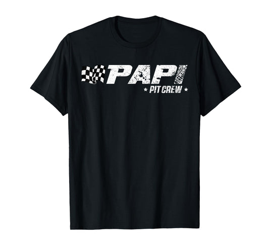 Papi Pit Crew Race Car Birthday Family Racing T-Shirt