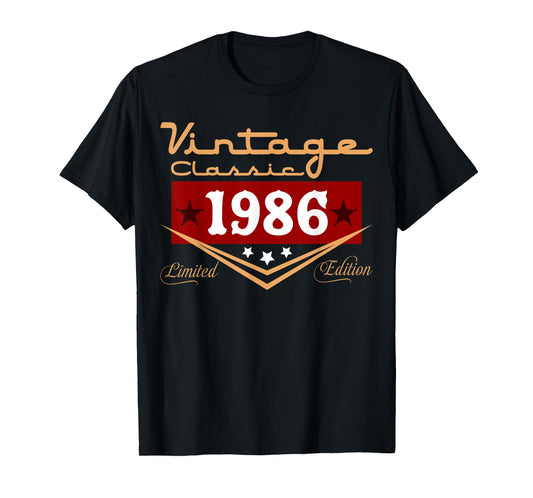 Vintage 39th Birthday Decorations Vintage 1986 39 Years Old T-Shirt