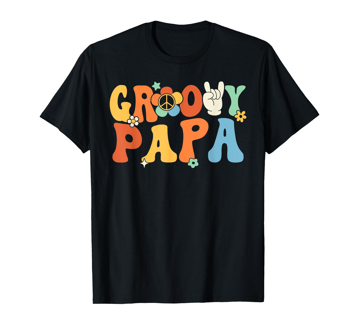 Groovy Papa Retro Dad Matching Family 1st Birthday Party T-Shirt