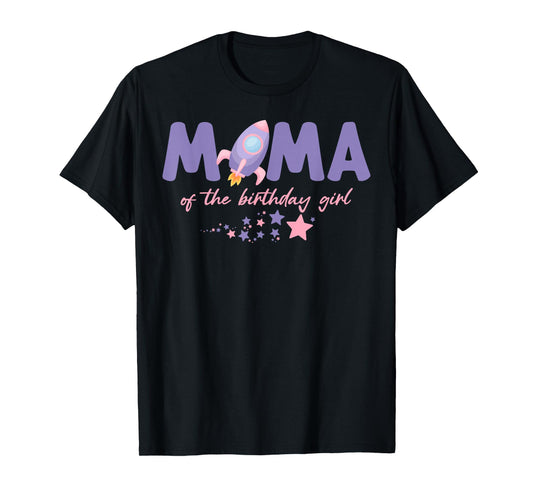 Two The Moon Mama Of the Birthday Girl Astronaut Family T-Shirt