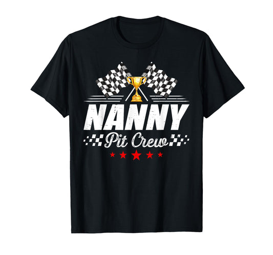 Nanny Pit Crew Race Car Racing Birthday Party Matching T-Shirt