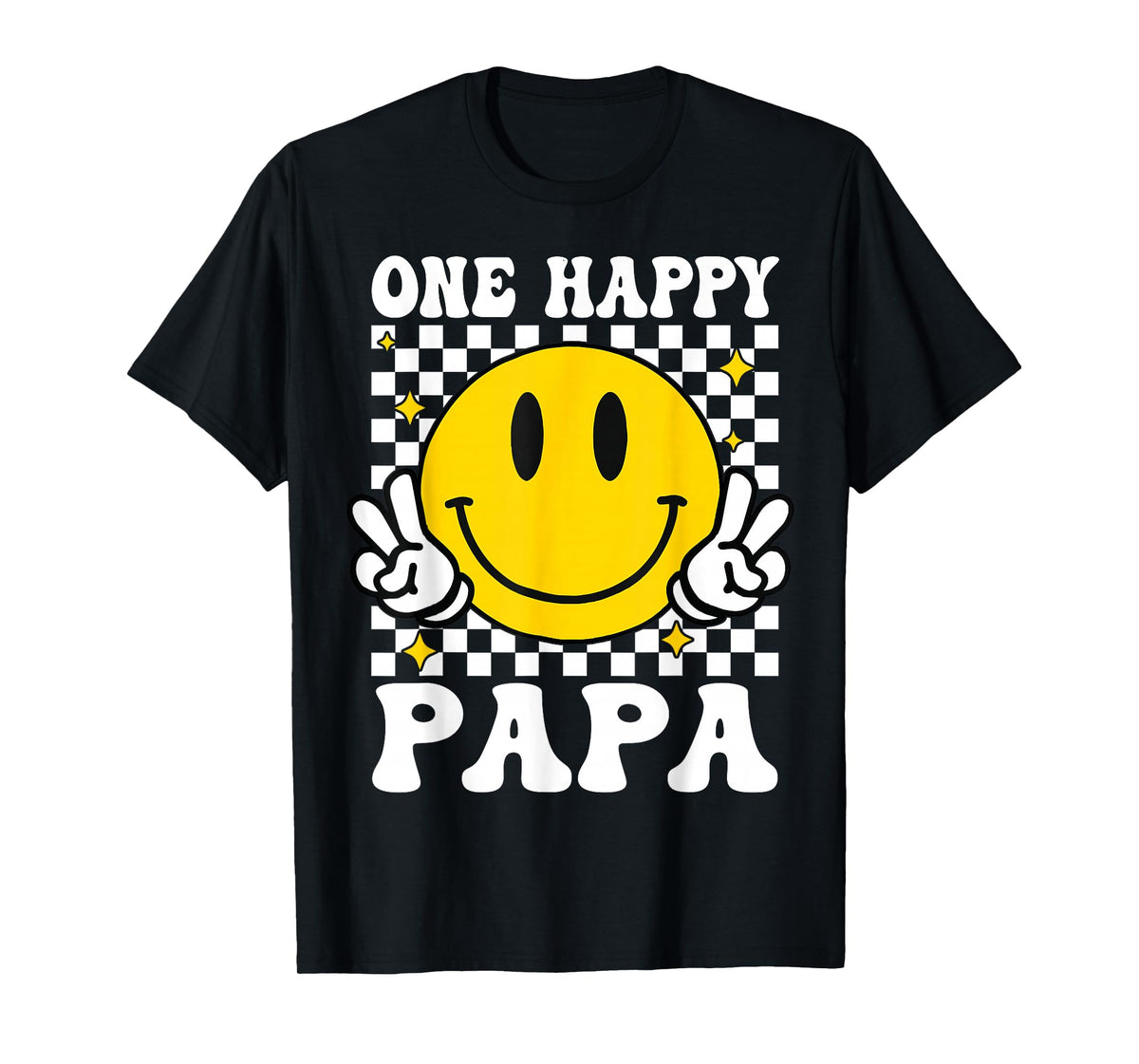 One Happy Dude Papa happy face 1st Birthday Family Matching T-Shirt