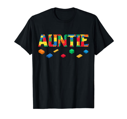 Master Builder Auntie Birthday Boy Building Bricks Blocks T-Shirt
