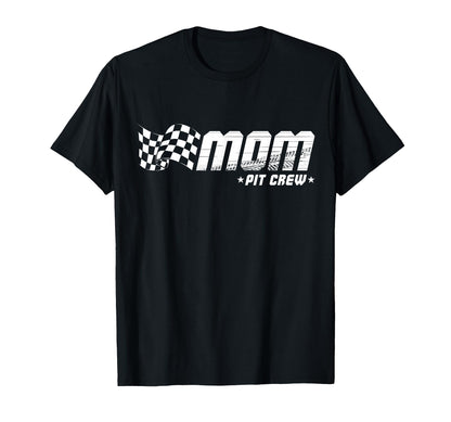 Mom Pit Crew Race Car Birthday Family Racing T-Shirt