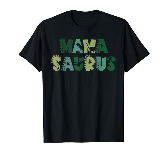 Mama Saurus Mom Dinosaur Three Rex Birthday Boy Girl Family T-Shirt