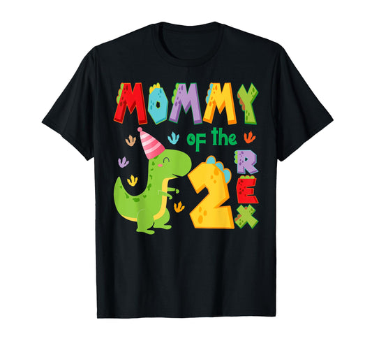 Mommy of The Two Rex 2Nd Birthday Boy Dinosaur T-Rex T-Shirt
