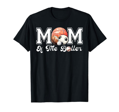 Mom of The Birthday Boller Born 2 Ball Matching Family Party T-Shirt