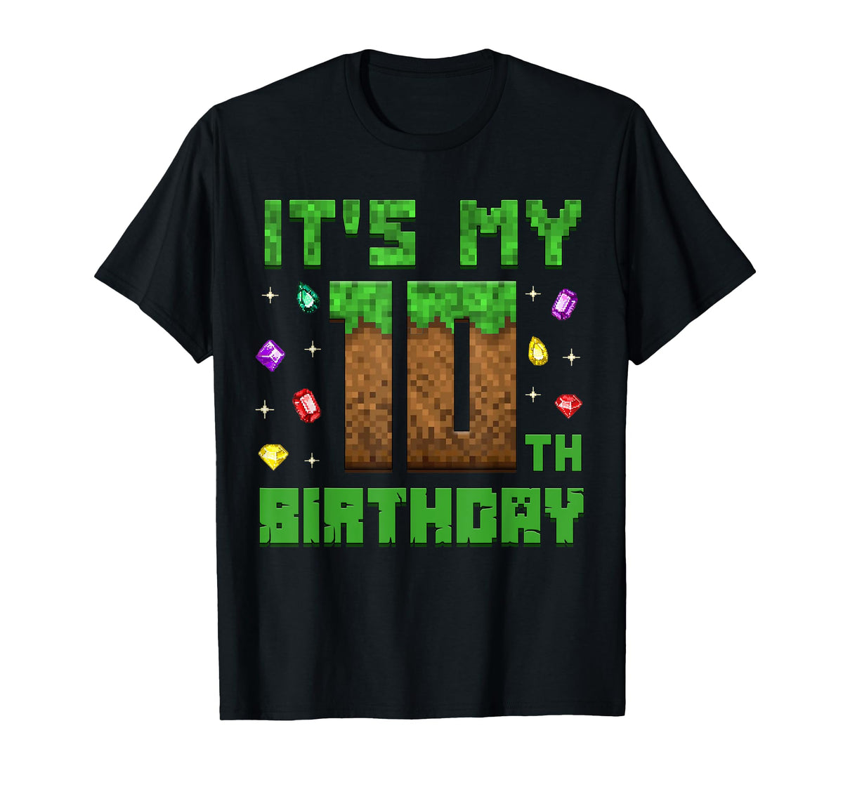Birthday Boy It's My 10th Birthday Gamer Pixel Number T-Shirt