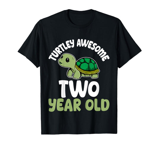 Turtley Awesome Two Years Old 2nd Birthday Party Turtle Kids T-Shirt