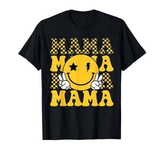 Mama One Happy Dude 1st Smile Face Birthday Family Matching T-Shirt